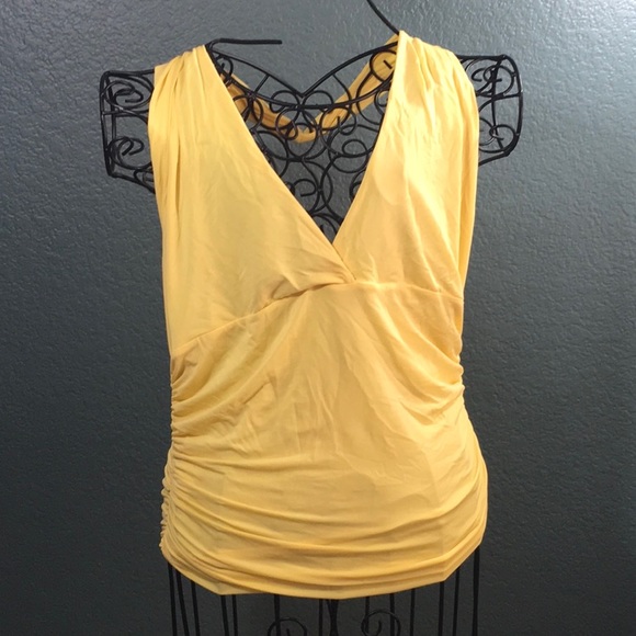 BCBG Maxazria Women's Yellow Fitted Halter Top - Picture 1 of 8